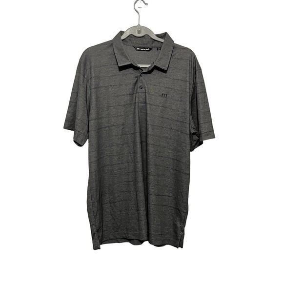 Travis Mathew Pin Stripe Gray Golf Polo Shirt New XL